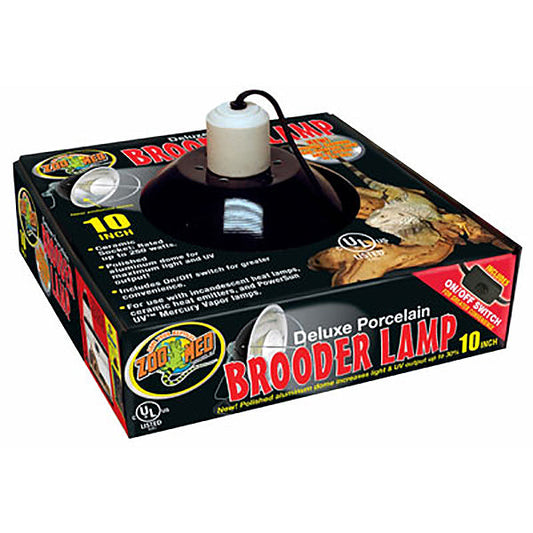 Deluxe Brooder Porcelain & Aluminium Clamp Lamp Fixture with On/Off Switch Black