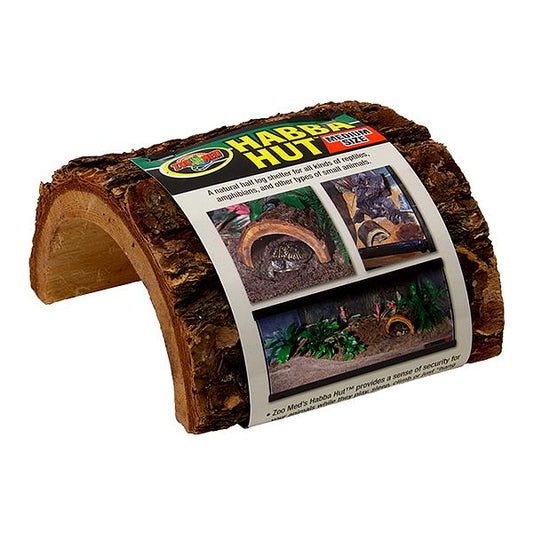Habba Hut Natural Wood Hideout Reptile Habitat Addition