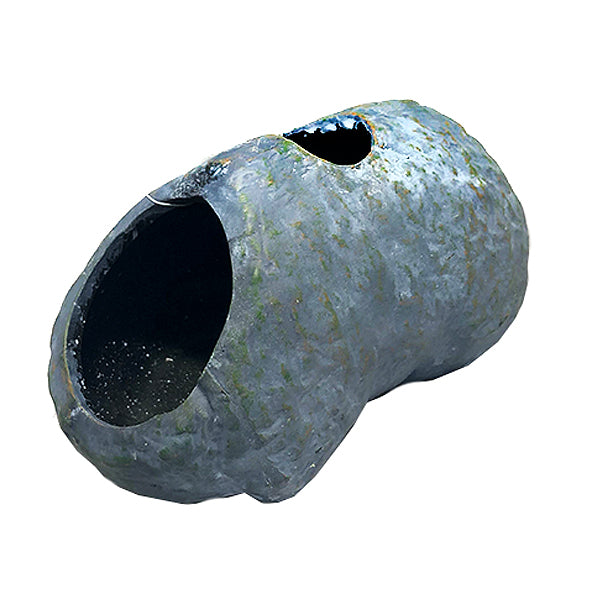 Jelly Cup Rock Den Resin Reptile Terrarium Decoration & Feeder Grey